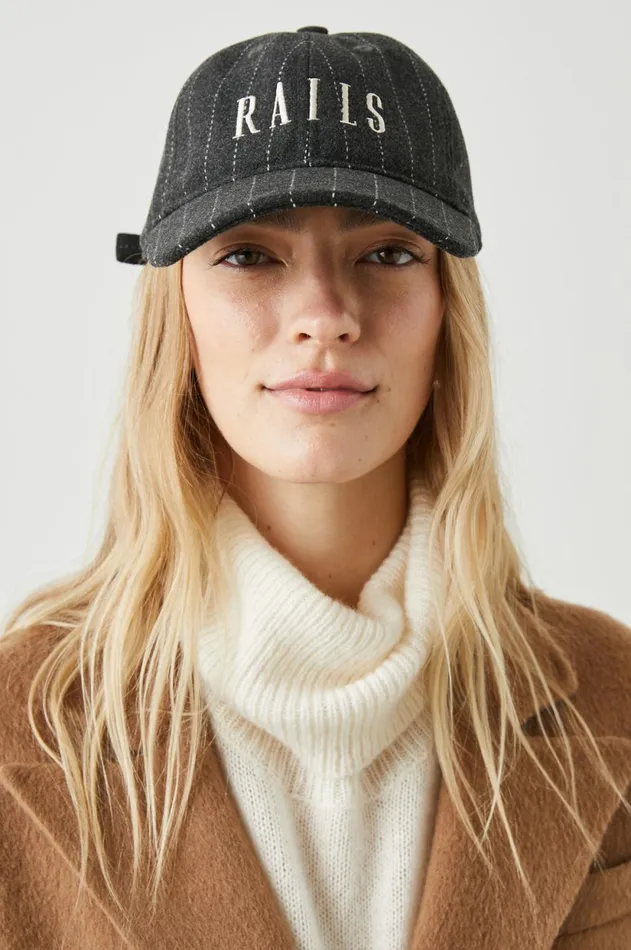 Accessories Women Rails Rails Baseball Cap Charcoal Pinstripe