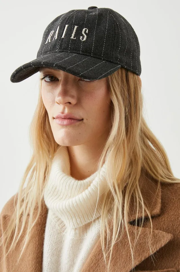 Accessories Women Rails Rails Baseball Cap Charcoal Pinstripe