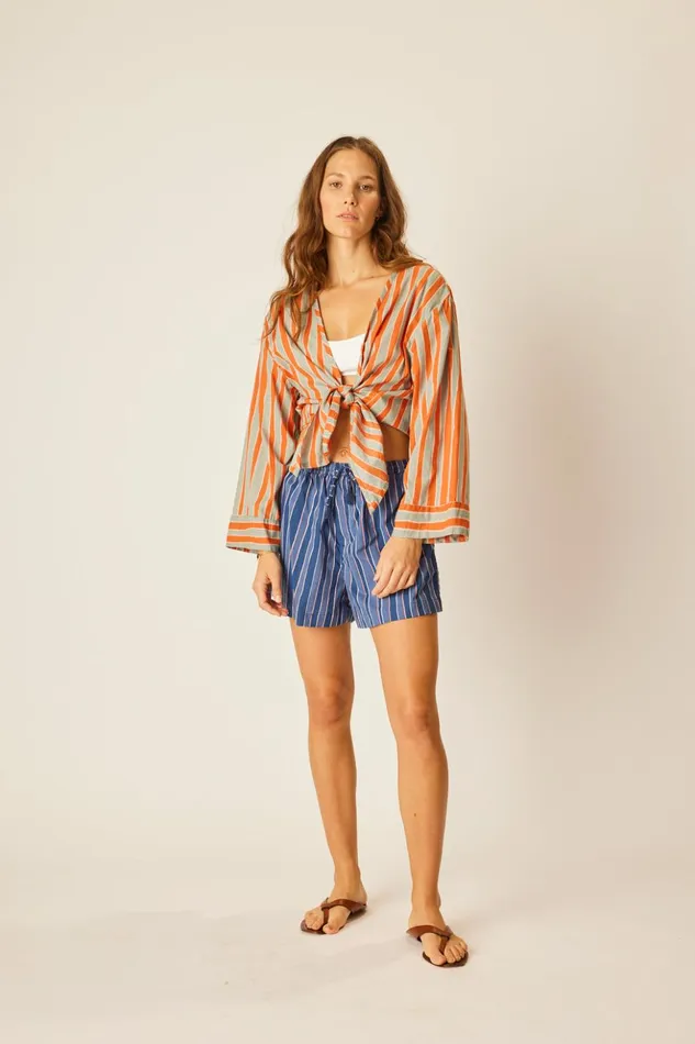 Adriana Top Batik Stripe Sage Women Natalie Martin Tops