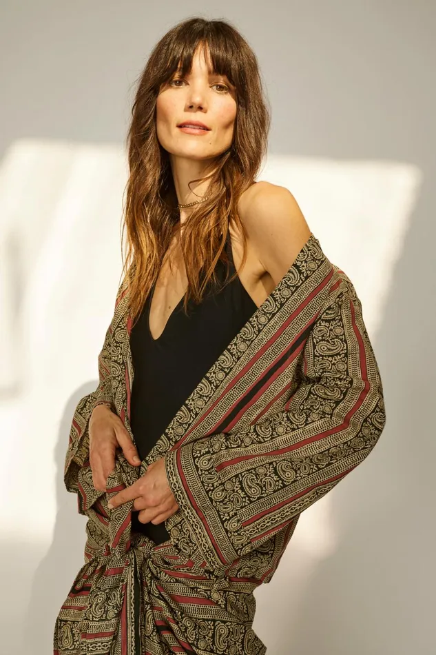 Adriana Top Paisley Stripe Black Women Natalie Martin Tops