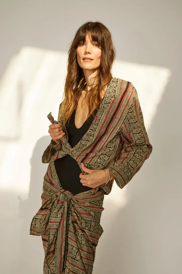 Adriana Top Paisley Stripe Black Women Natalie Martin Tops