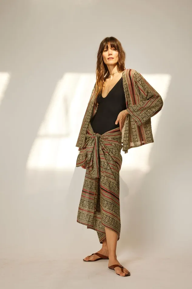 Adriana Top Paisley Stripe Black Women Natalie Martin Tops