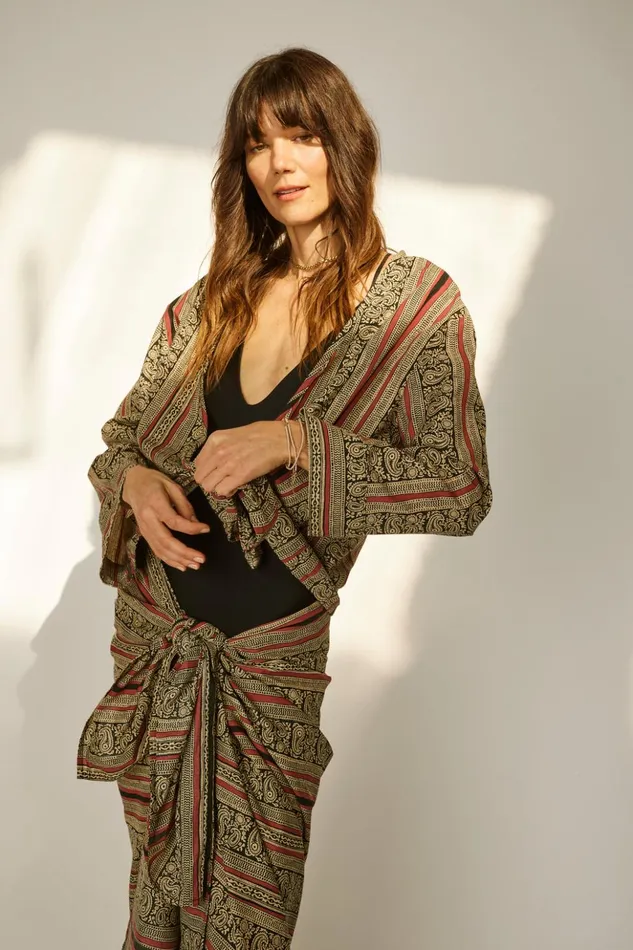 Adriana Top Paisley Stripe Black Women Natalie Martin Tops
