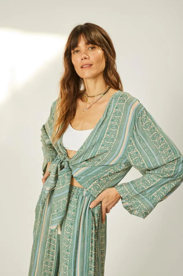 Adriana Top Paisley Stripe Pool Women Natalie Martin Tops