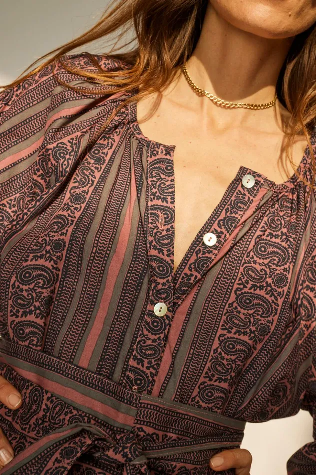 Alex Midi With Sash Paisley Stripe Heather Women Natalie Martin Dresses