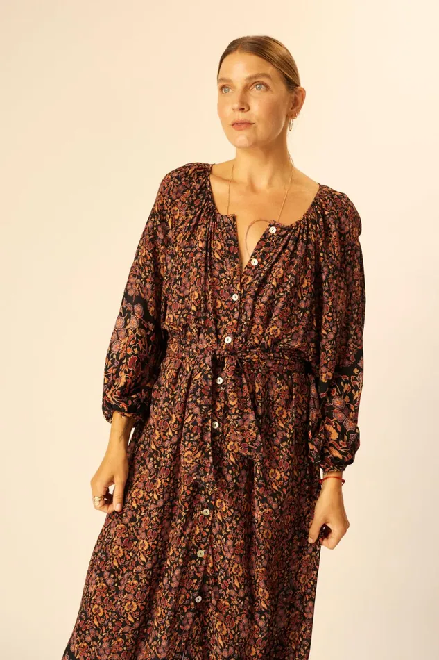 Alex Midi With Sash Petite Fleur Aubergine Women Natalie Martin Dresses