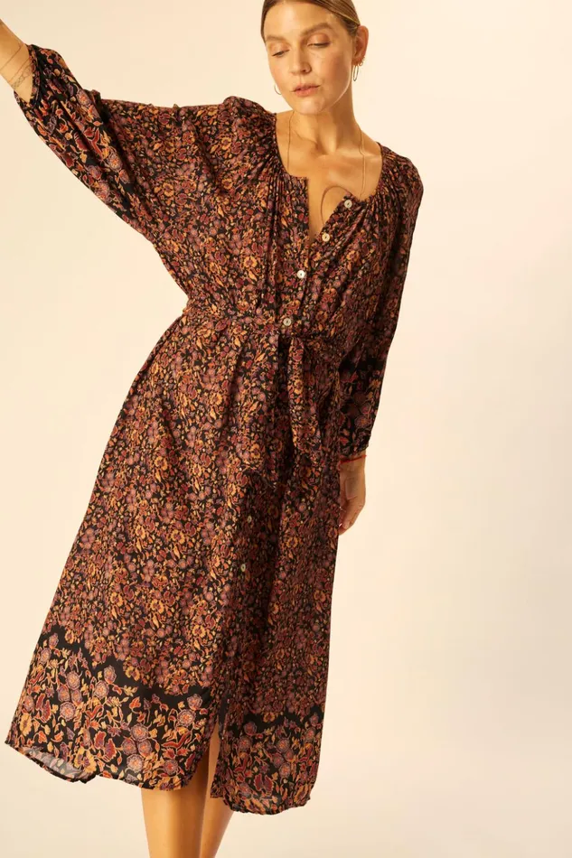 Alex Midi With Sash Petite Fleur Aubergine Women Natalie Martin Dresses