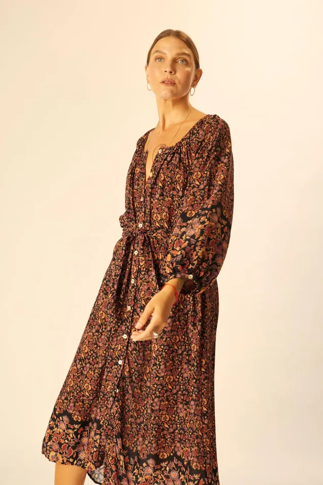 Alex Midi With Sash Petite Fleur Aubergine Women Natalie Martin Dresses