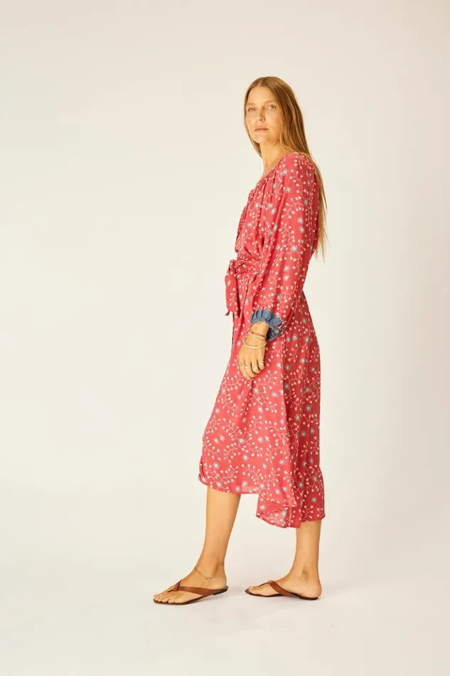 Alex Midi With Sash Pinwheel Barn Red Women Natalie Martin Dresses Alex Midi With Sash Pinwheel Barn Red Women Natalie Martin Dresses