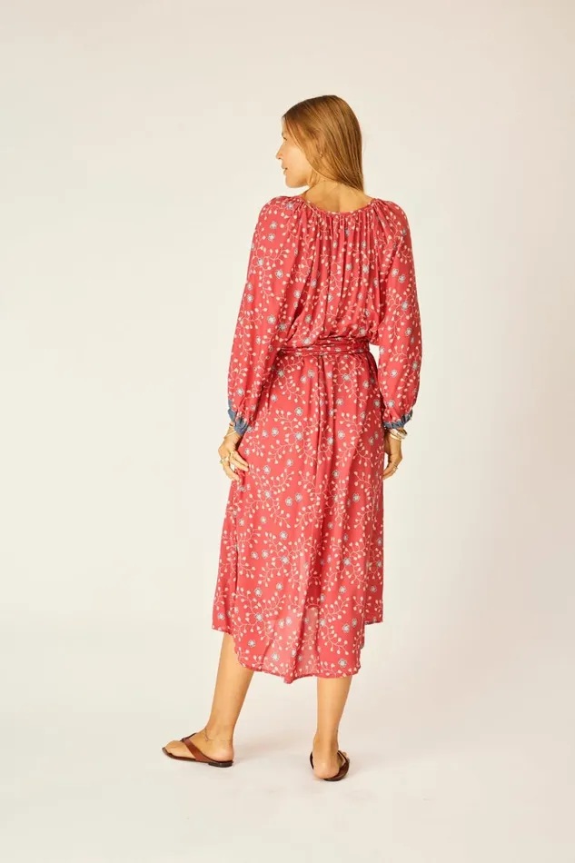 Alex Midi With Sash Pinwheel Barn Red Women Natalie Martin Dresses Alex Midi With Sash Pinwheel Barn Red Women Natalie Martin Dresses