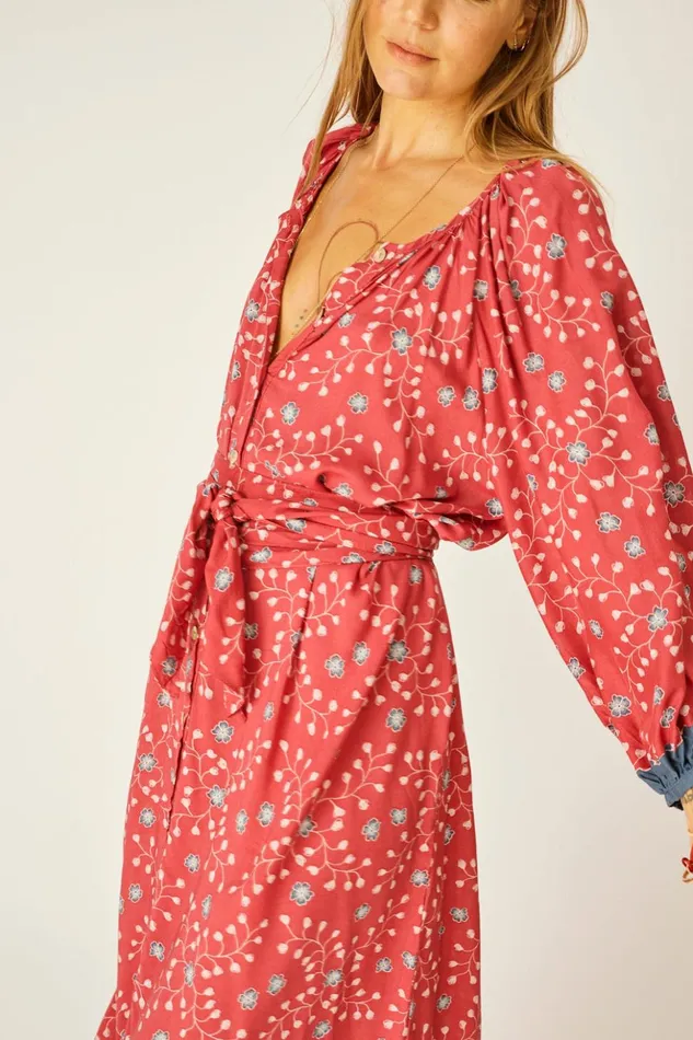 Alex Midi With Sash Pinwheel Barn Red Women Natalie Martin Dresses Alex Midi With Sash Pinwheel Barn Red Women Natalie Martin Dresses