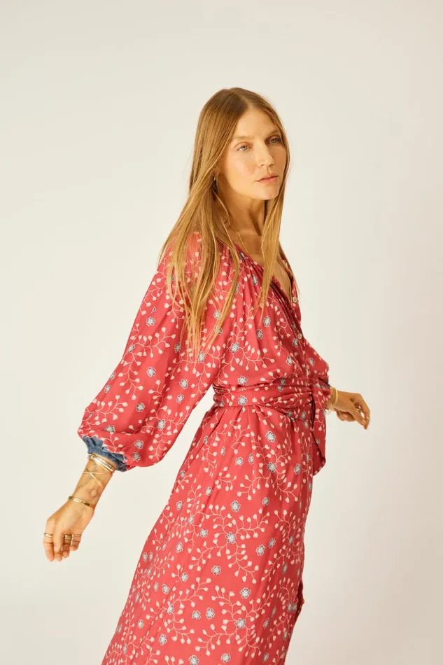 Alex Midi With Sash Pinwheel Barn Red Women Natalie Martin Dresses Alex Midi With Sash Pinwheel Barn Red Women Natalie Martin Dresses