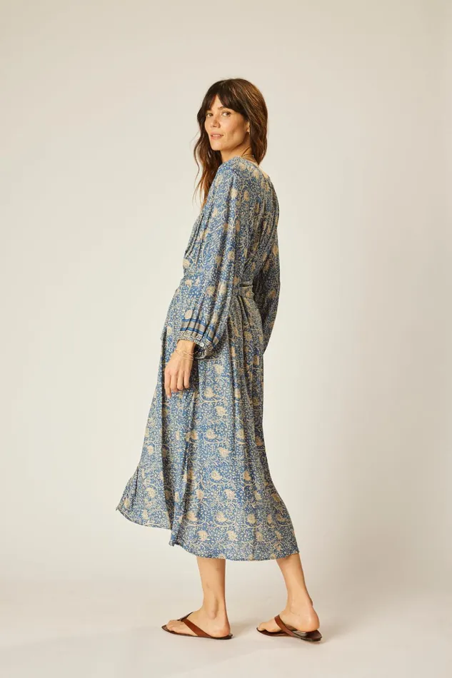 Alex Midi With Sash Water Lily Blue Women Natalie Martin Dresses Alex Midi With Sash Water Lily Blue Women Natalie Martin Dresses