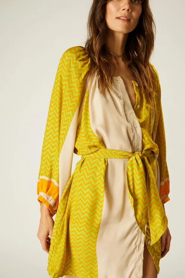 Alex Short Dress Block Zigzag Tangerine Women Natalie Martin Dresses