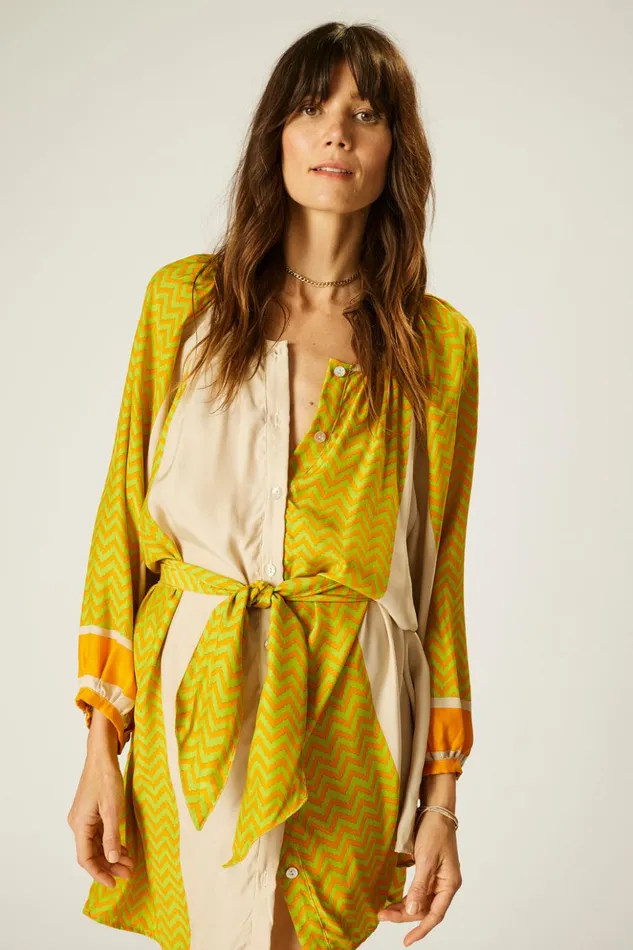 Alex Short Dress Block Zigzag Tangerine Women Natalie Martin Dresses