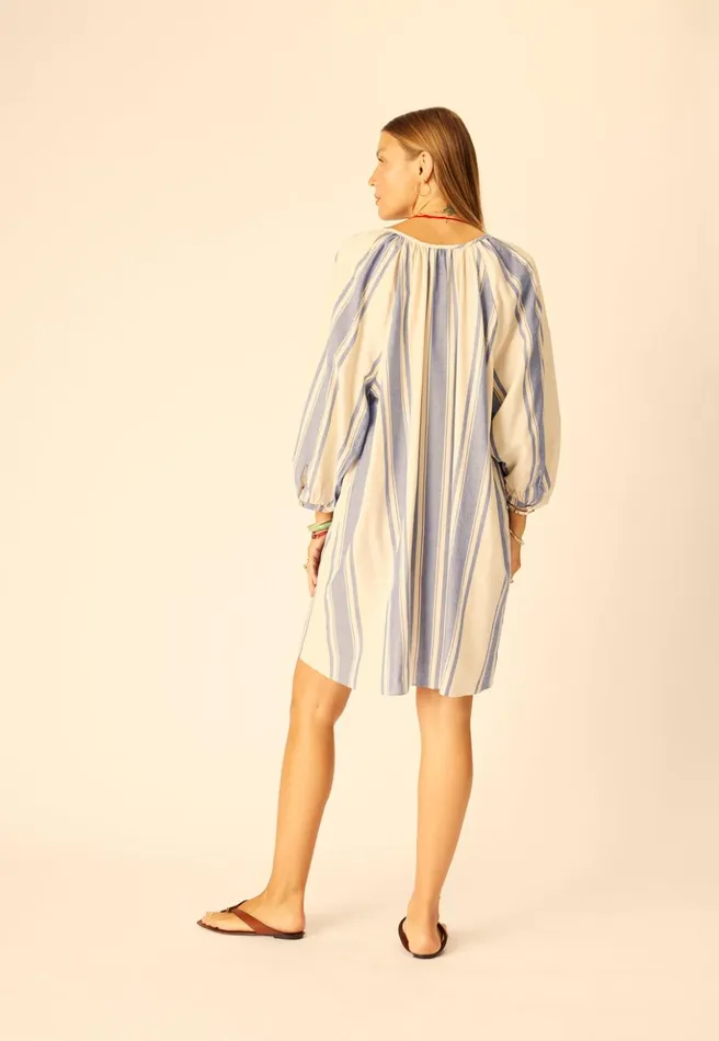 Alex Short Dress French Stripe Blue Women Natalie Martin Dresses