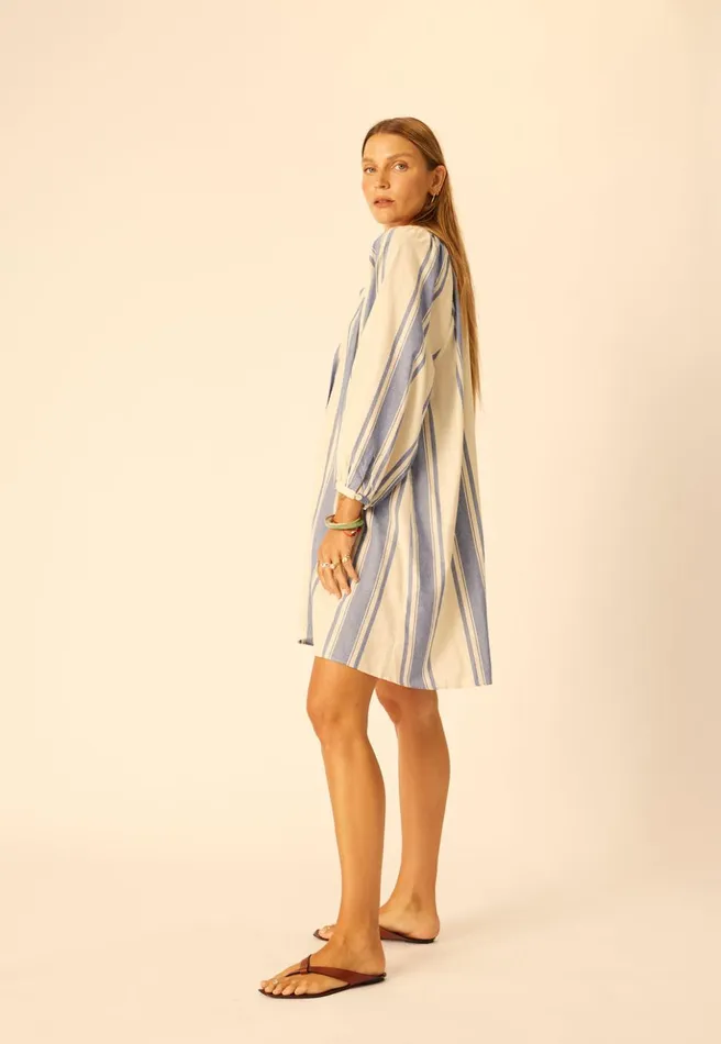Alex Short Dress French Stripe Blue Women Natalie Martin Dresses