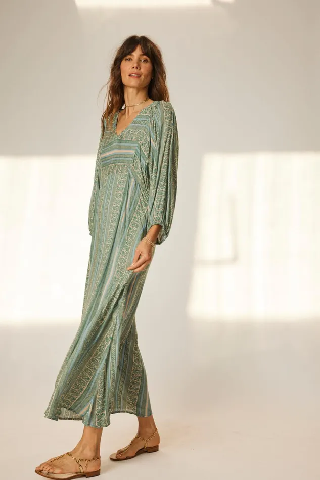 Alice Dress Paisley Stripe Pool Women Natalie Martin Dresses