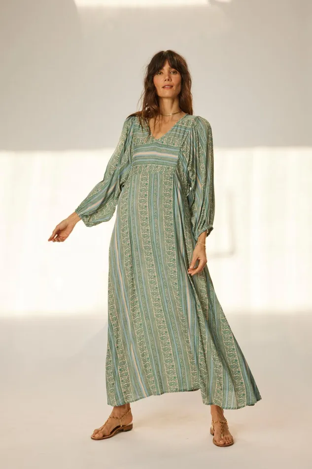Alice Dress Paisley Stripe Pool Women Natalie Martin Dresses