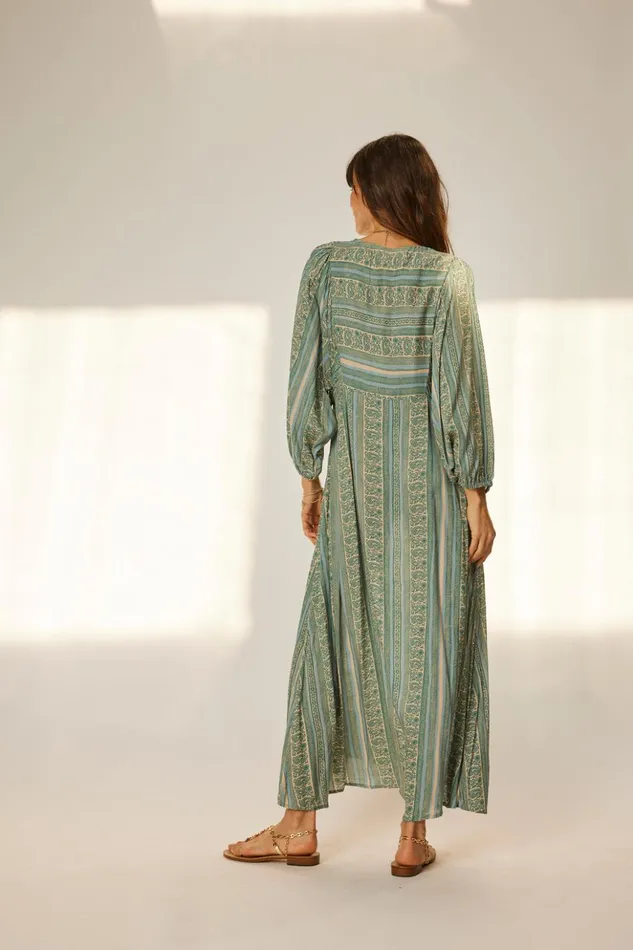 Alice Dress Paisley Stripe Pool Women Natalie Martin Dresses