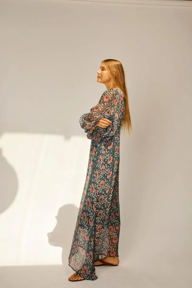 Alice Dress Vintage Flowers Indigo Women Natalie Martin Dresses
