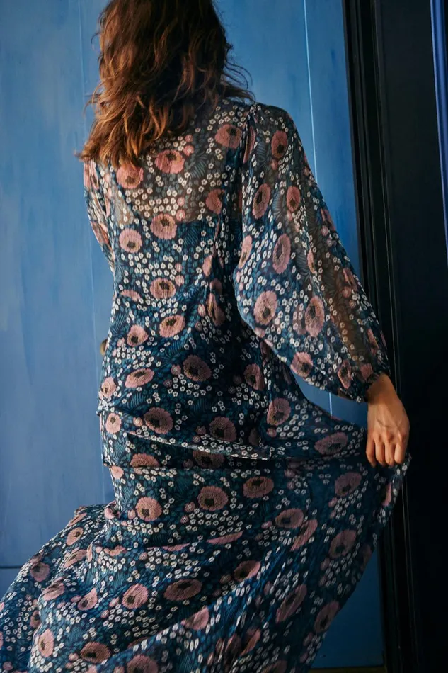 Alice Dress Vintage Flowers Indigo Women Natalie Martin Dresses