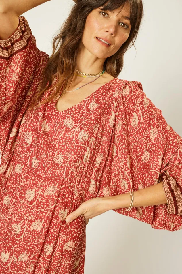Alice Dress Water Lily Terracotta Women Natalie Martin Dresses