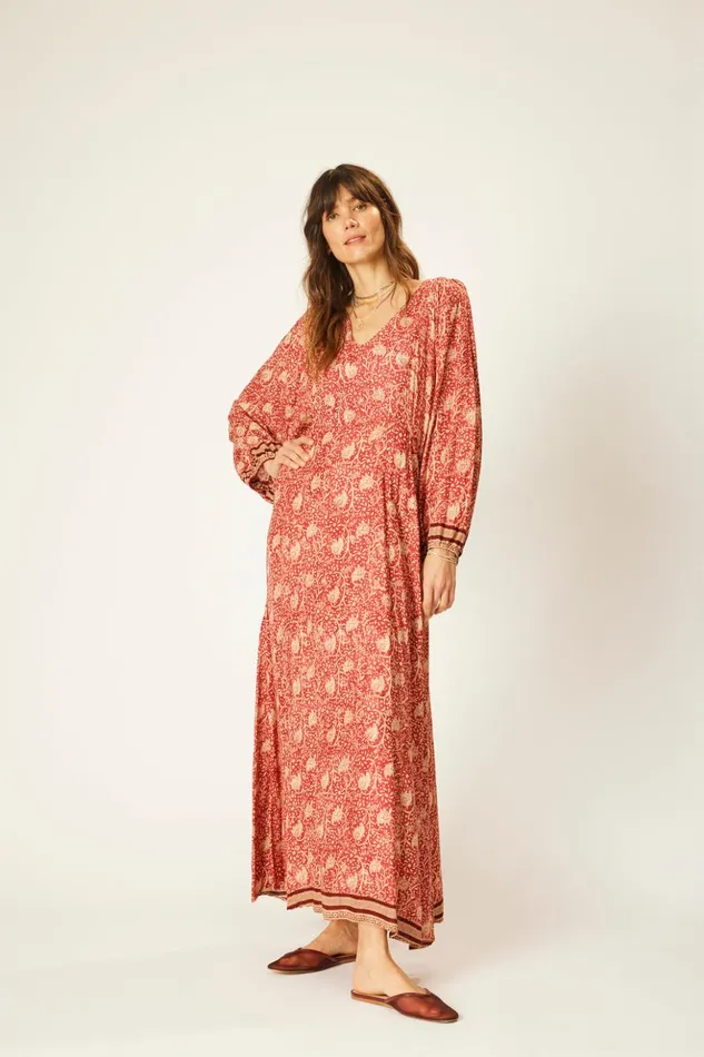 Alice Dress Water Lily Terracotta Women Natalie Martin Dresses