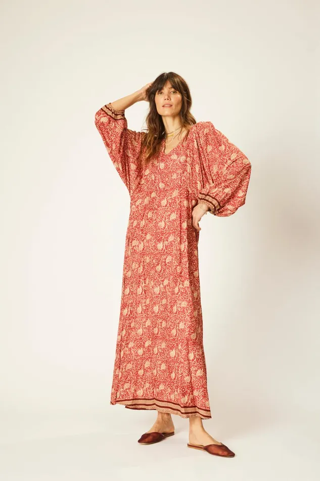 Alice Dress Water Lily Terracotta Women Natalie Martin Dresses