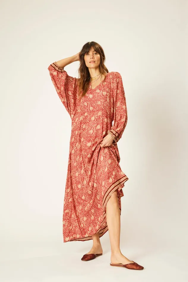 Alice Dress Water Lily Terracotta Women Natalie Martin Dresses
