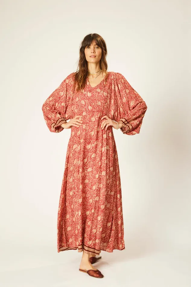Alice Dress Water Lily Terracotta Women Natalie Martin Dresses