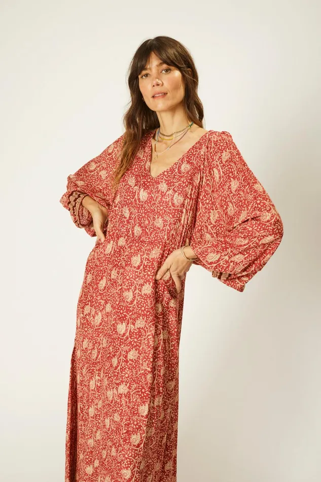 Alice Dress Water Lily Terracotta Women Natalie Martin Dresses
