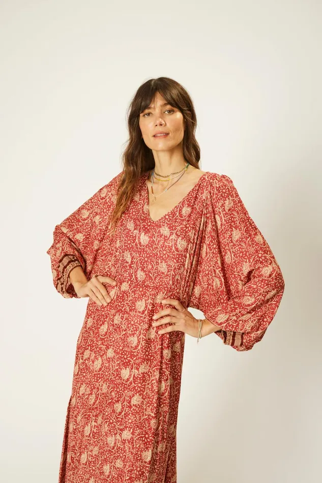 Alice Dress Water Lily Terracotta Women Natalie Martin Dresses