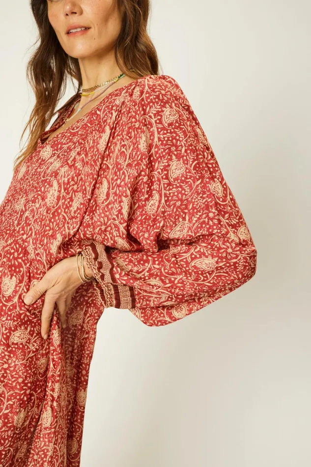 Alice Dress Water Lily Terracotta Women Natalie Martin Dresses