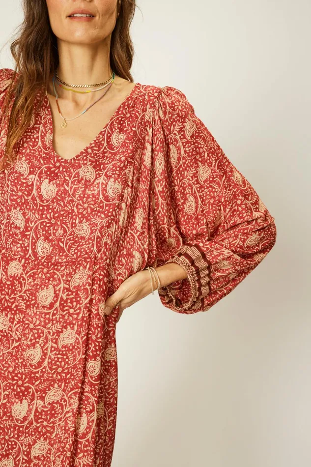 Alice Dress Water Lily Terracotta Women Natalie Martin Dresses