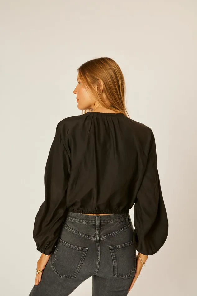 Amelia Top Black Silk Women Natalie Martin Tops