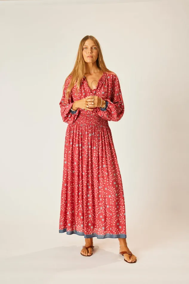 Amelia Top Pinwheel Barn Red Women Natalie Martin Tops