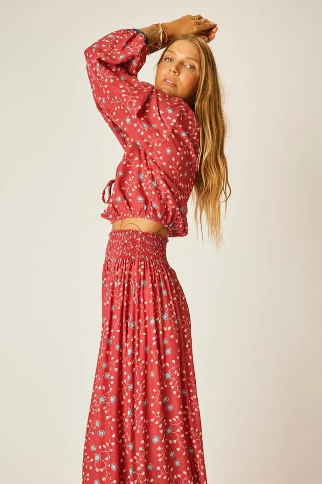Amelia Top Pinwheel Barn Red Women Natalie Martin Tops