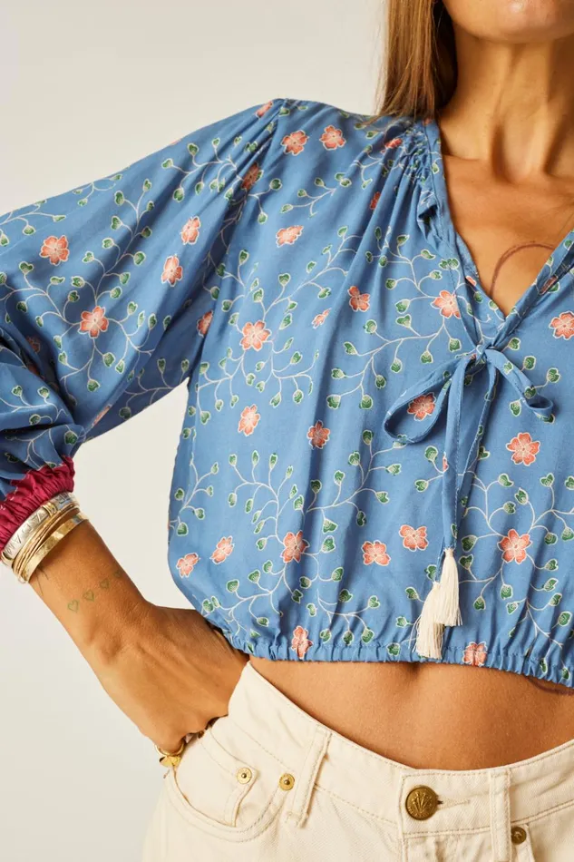 Amelia Top Pinwheel Denim Women Natalie Martin Tops Amelia Top Pinwheel Denim Women Natalie Martin Tops