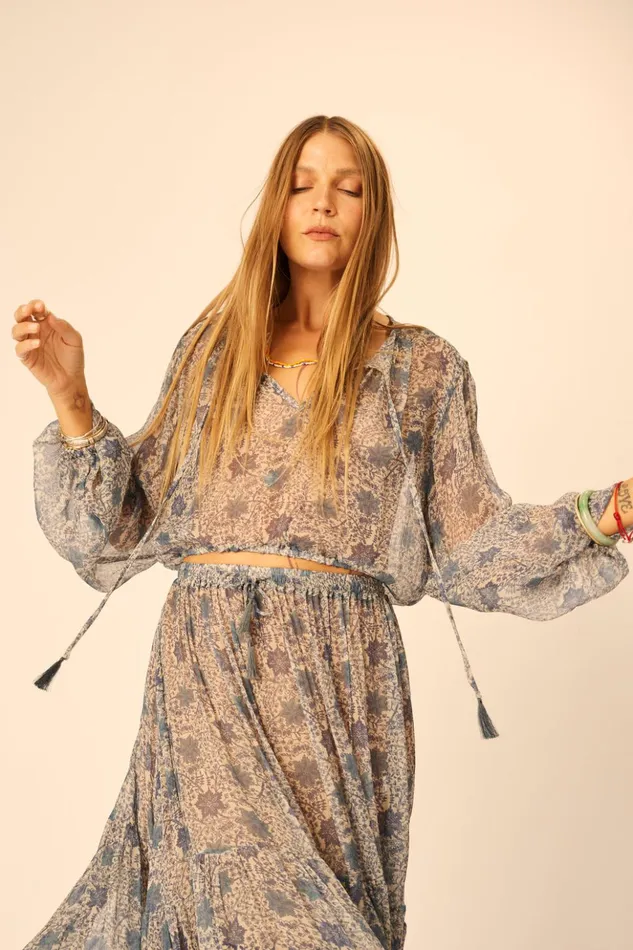 Amelia Top Snowflake Sea Women Natalie Martin Tops