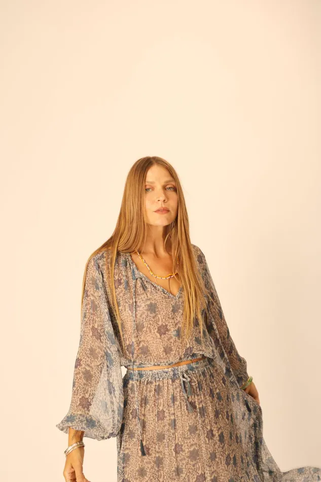 Amelia Top Snowflake Sea Women Natalie Martin Tops