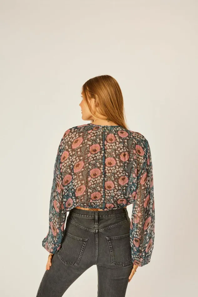 Amelia Top Vintage Flowers Indigo Women Natalie Martin Tops Amelia Top Vintage Flowers Indigo Women Natalie Martin Tops
