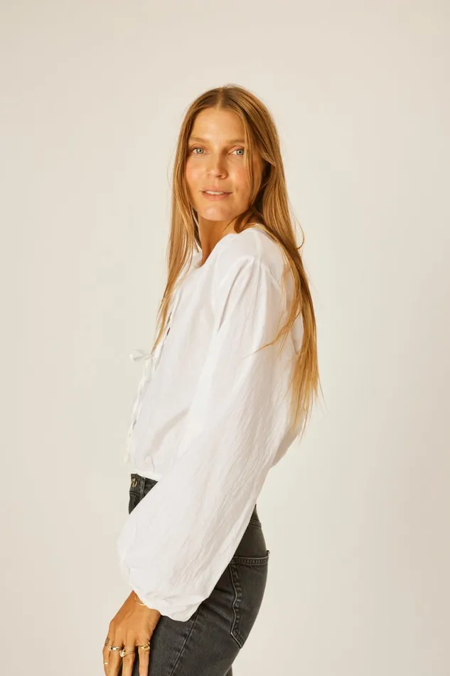 Amelia Top White Flat Cotton Women Natalie Martin Tops