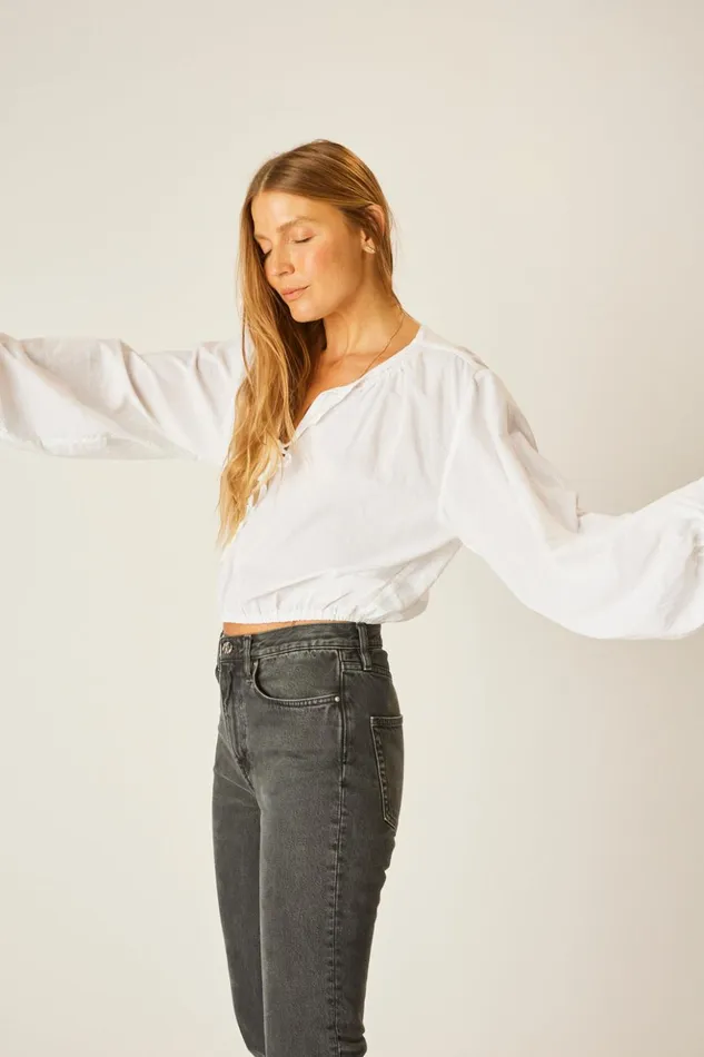 Amelia Top White Flat Cotton Women Natalie Martin Tops