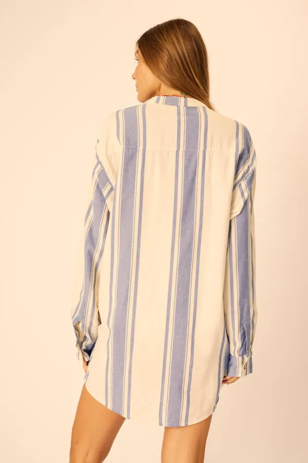 Aprs Swim Shirt French Stripe Blue Women Natalie Martin Coverups