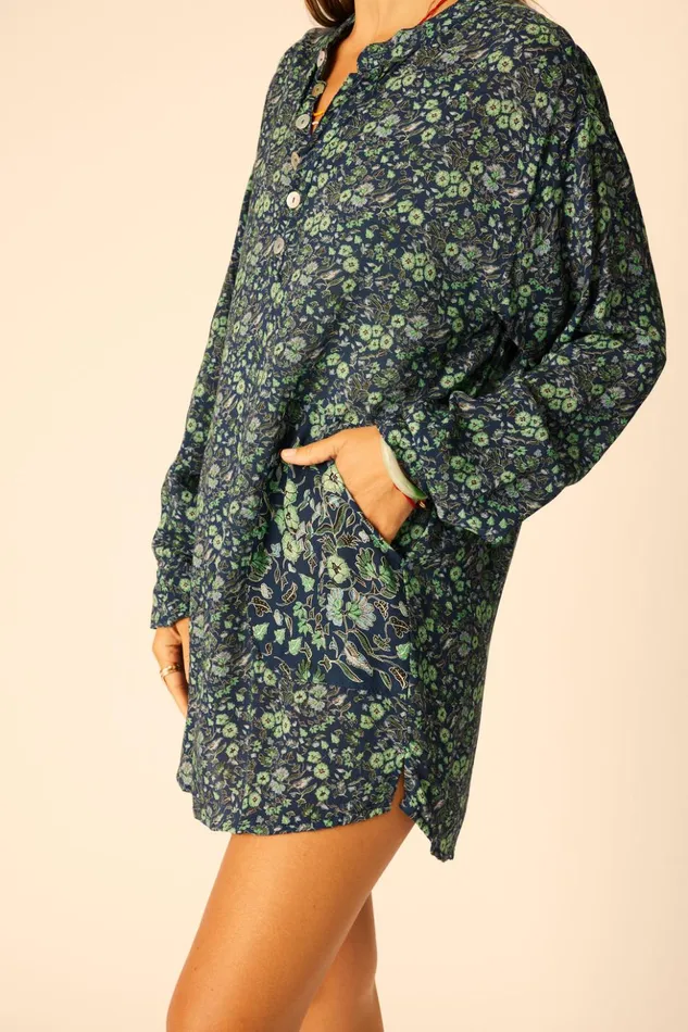 Aprs Swim Shirt Petite Fleur Marine Women Natalie Martin Coverups