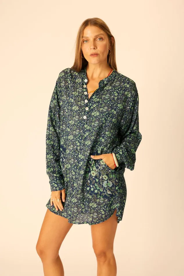 Aprs Swim Shirt Petite Fleur Marine Women Natalie Martin Coverups
