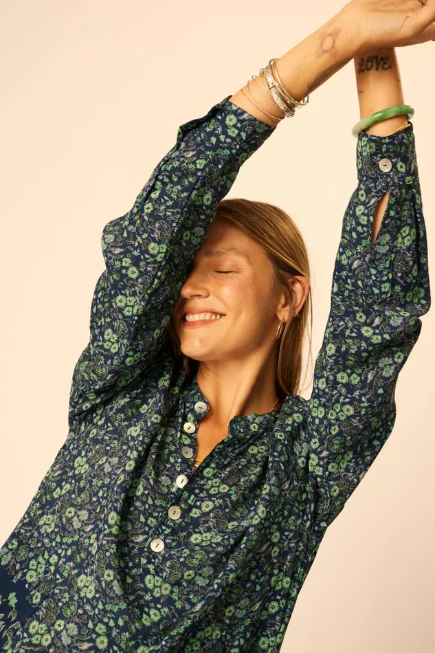 Aprs Swim Shirt Petite Fleur Marine Women Natalie Martin Coverups