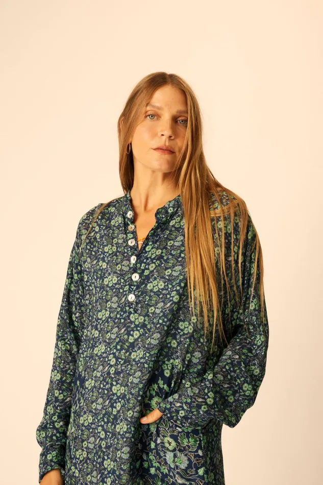 Aprs Swim Shirt Petite Fleur Marine Women Natalie Martin Coverups