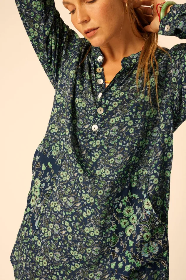 Aprs Swim Shirt Petite Fleur Marine Women Natalie Martin Coverups